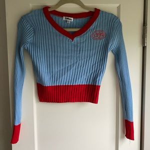 Cropped ribbed sweater